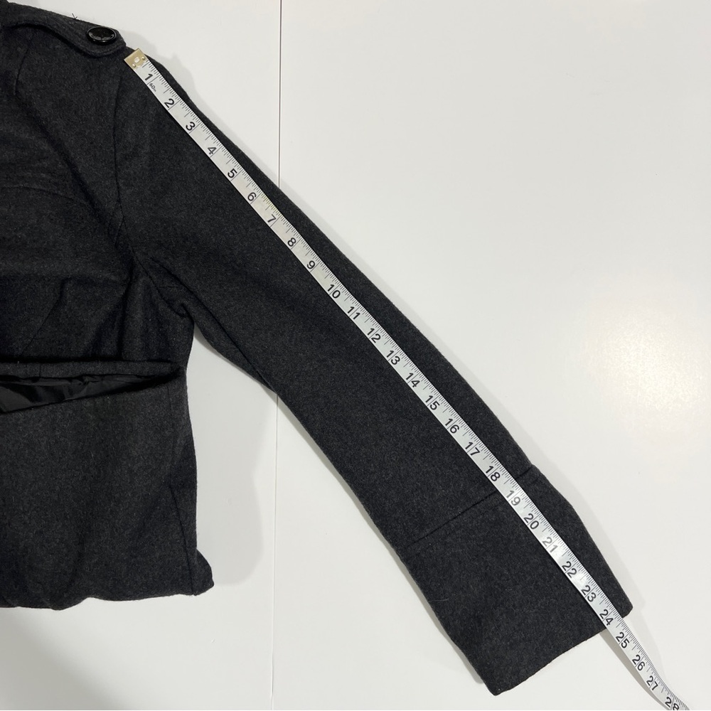 Michael Kors Double Breasted Pea Coat Charcoal Grey Size Medium Preppy Luxury - Picture 12 of 14